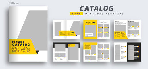 Product catalog template, Multipurpose company catalogue 12 page brochure template, Product catalog brochure design