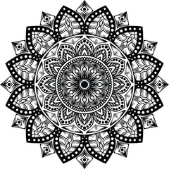 Line art mandala vector style with white background