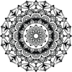 Line art mandala vector style with white background