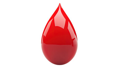 Fototapeta premium Single glossy red drop isolated on white or transparent background