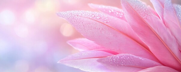 Fototapeta premium Gorgeous close up of a pink flamingo bird's feathers.