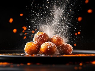 Oliebollen Dutch doughnut ice cream balls from Netherlands