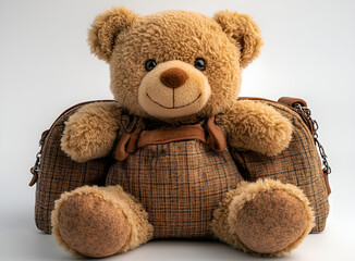 Obraz premium a teddy bear sitting on a bag