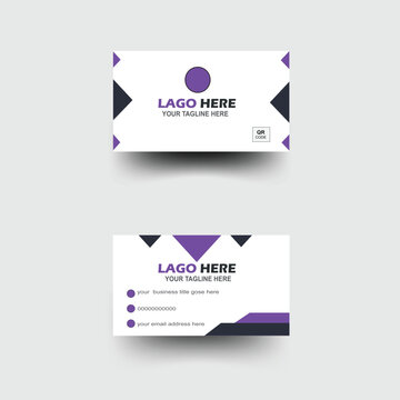 double sided business card design template-purple modern creative business card and name card horizontal simple clean template
 .purple business card design.  
