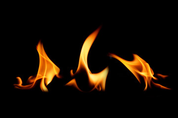 Fire shape on Black background 