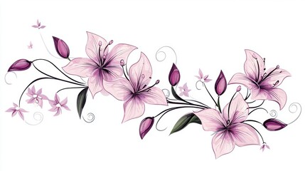 Delicate Pink Lily Flowers