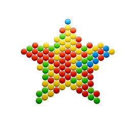 Sweet color candy in shape of star 3d illustration
