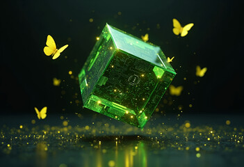 green cube