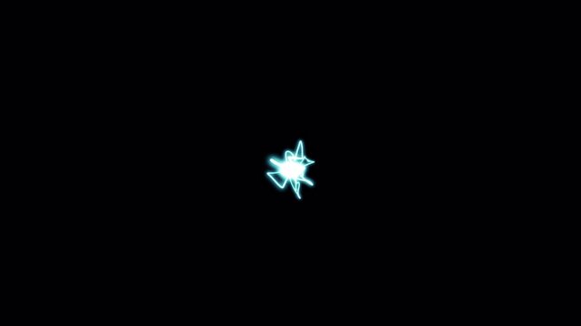 Set of animated lightning effect. Video clip with alpha channel.