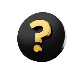 Gold question mark symbol 3d illustration

