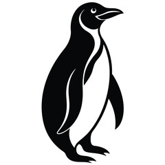 penguin silhouette isolated on white