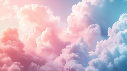 Fototapeta premium Serene Pastel Clouds At Sunset With Pink And Blue Gradient