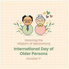 International Day of Older Persons. 1st October. Social Media Design Templates