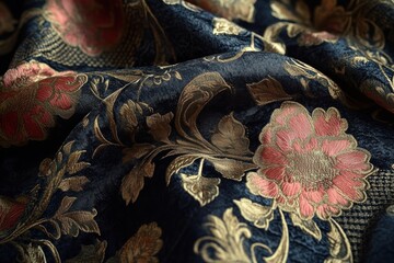 vintage floral-modern twist, modern twist on traditional design victorian-style banner features intricate floral patterns and velvet accents for an elegant look