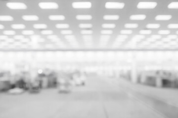 Abstract blurred factory and warehouse room background for industry..