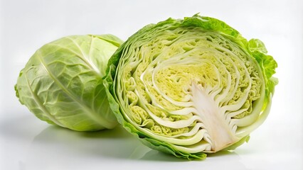 Cabbage slice isolated on white background