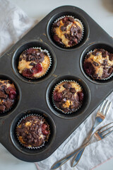 chocolate cherry muffins