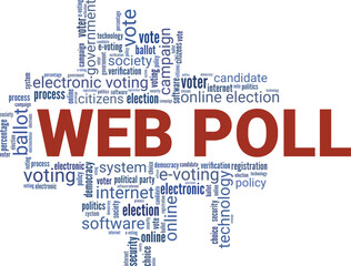 Web Poll word cloud conceptual design isolated on white background.