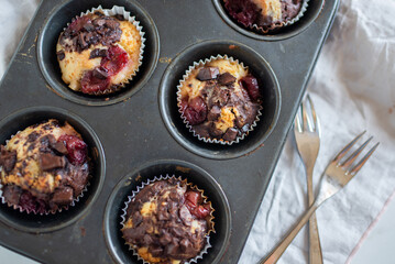 chocolate cherry muffins