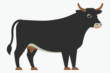 Angus Cow Vector Illustration, Farm Animal Clipart, Cattle Graphic Design, Beef Cattle Icon, Angus Silhouette