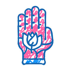 tattoo on hand doodle icon sketch vector. tattoo on hand sign. isolated symbol illustration