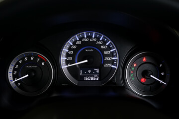 car​ instrument panel, car​ speed motor of​ night, car​ dashboard​ modern​ automobile...
