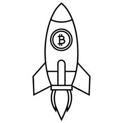 Rocket with the Bitcoin logo