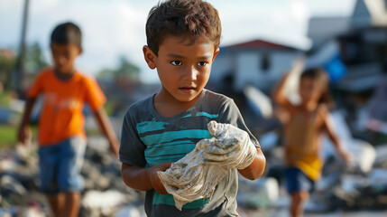 The energy of the scene reflects urgency, love, and the global effort to aid those affected