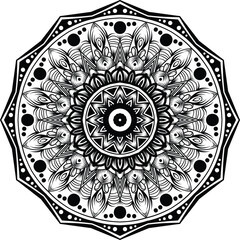 Mandala art vector style on white background
