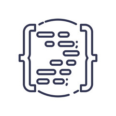 Gear with code brackets and microchip symbolizing the integration of software and hardware in SyntaxandStructure.