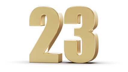 Golden 3D Number 23