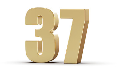 Golden 3D Number 37