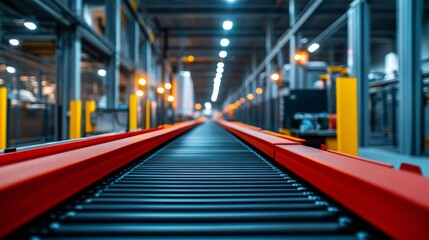 Fototapeta premium High-tech waste sorting plant with robotic sorters and AI-driven systems, separating different types of materials 