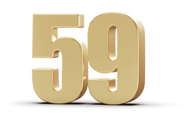 Golden 3D Number 59