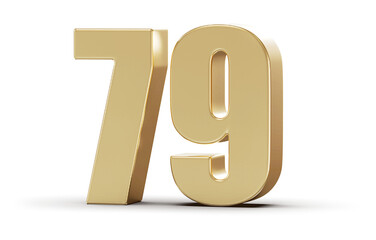 Golden 3D Number 79