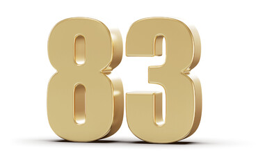 Golden 3D Number 83