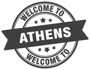 Obraz premium WELCOME TO ATHENS STAMP