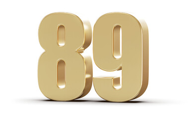 Golden 3D Number 89