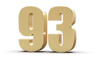 Golden 3D Number 93
