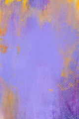 Textured painted colorful background with purple and gold stucco drybrush colorful grunge texture backdrop, hand painted canvas technique