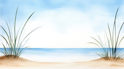 Serene Beach Landscape with Gentle Waves and Skies