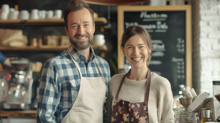 Obraz premium The Friendly Cafe Owners