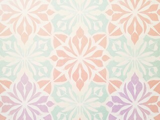 Elegant Geometric Floral Pattern in Pastel Hues for Visually Stunning Backgrounds and Designs