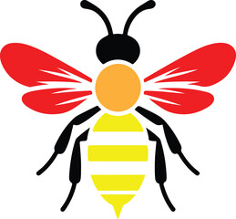 A bee vector art piece beautifully illustrates the intricate details and vibrant colors of bees, symbolizing nature's harmony and the importance of pollinators