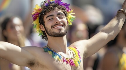 Vibrant Fashion Statement: A Man Showcasing a Colorful Outfit Against a Neutral Background, Celebrating Individuality and Style in Everyday Life