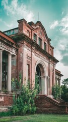 Obraz premium Historic Building with Architectural Detail and Nature