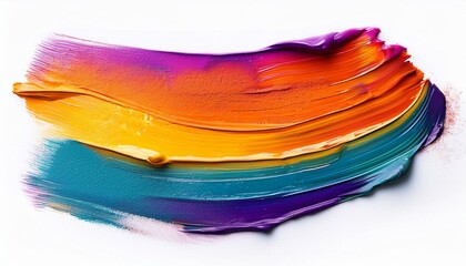 80s colors oil brush stroke on white background