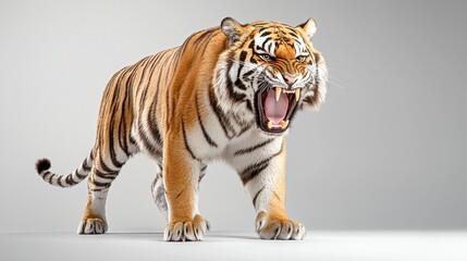 Majestic Tiger Roaring in a Strong Pose