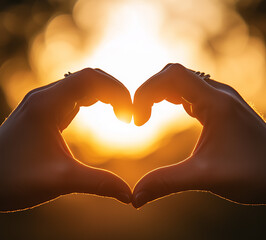 a powerful symbol of unity and love, with two hands from diverse racial backgrounds forming a heart shape together. The hands are detailed, highlighting the contrast in skin tones and emphasizing