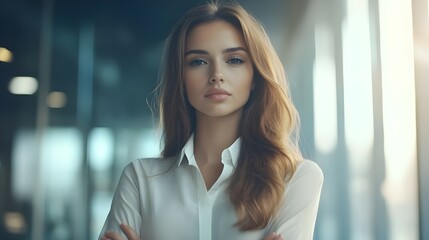 Confident Woman in Professional Business Attire.